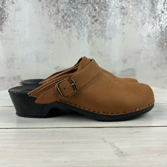 463PTE DOLCIS leather suede mule clogs made in italy women's 9 - Picture 1 of 10